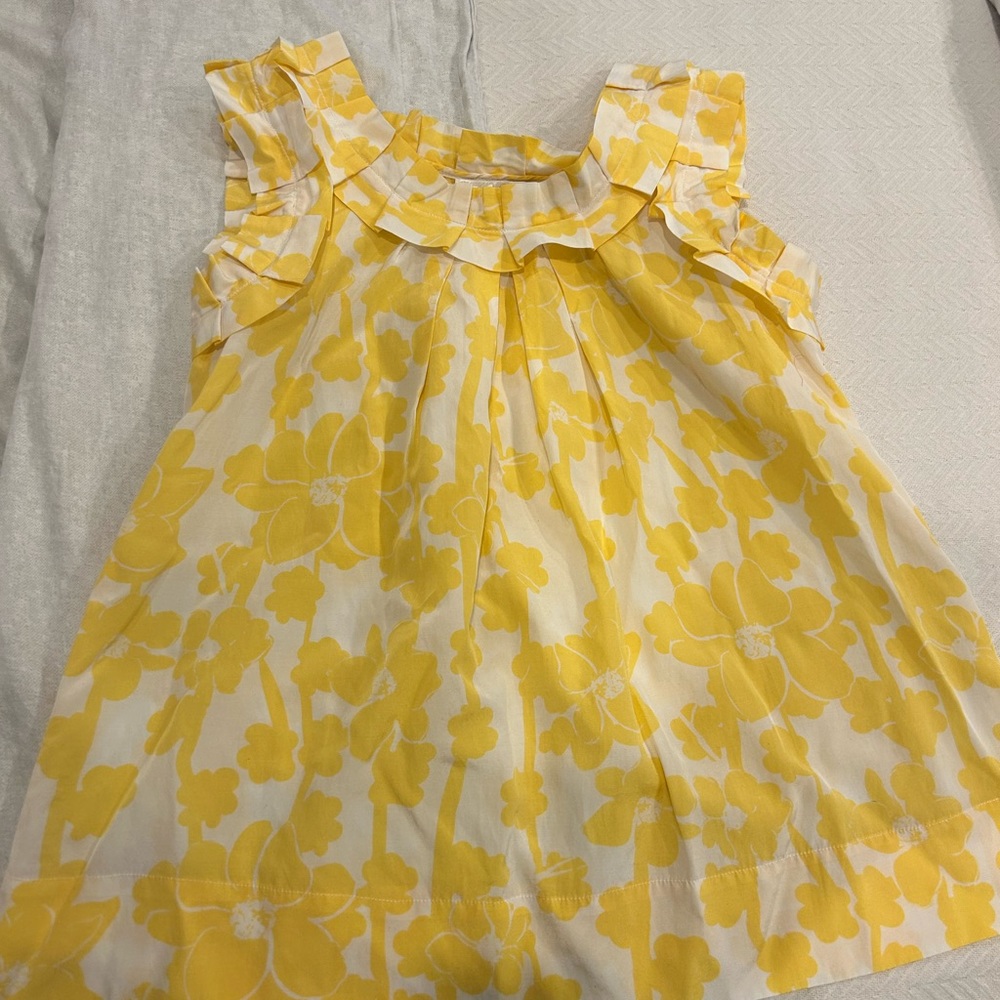 Chiana Yellow & White Floral Silk & Cotton Maternity Top Size S